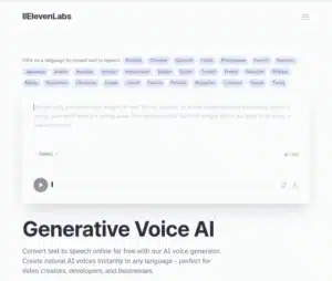 Top 6 AI Tools: Artificial intelligence website जो आपके बहुत काम आएगी 4 elevenlabs ai websites