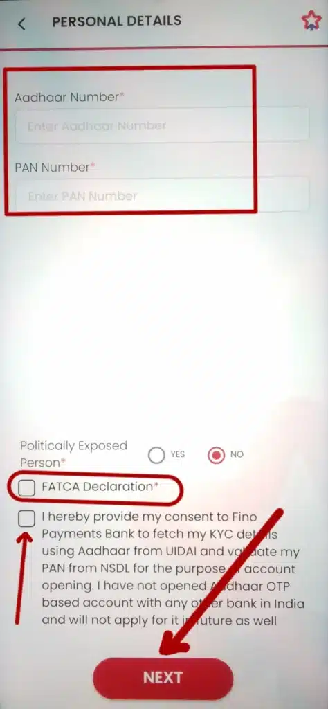 Fino Payment Bank Account Opening 2024: फिनो बैंक मे जीरो बैलेंस खाता कैसे खोले 7 a screenshot of a phone