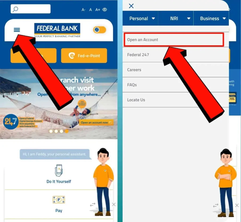 Federal Bank Open Account Zero Balance: ऑनलाइन खाता खोले 2 Federal Bank account opening