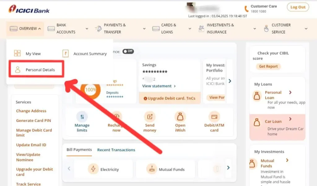 Bank Me Pan Card Link कैसे करें 2025 जानें 4 आसान तरीके 4 Pan update icici bank me