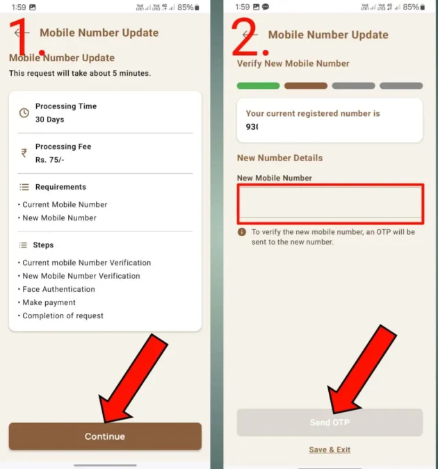 Aadhaar Mobile Number Update Process
