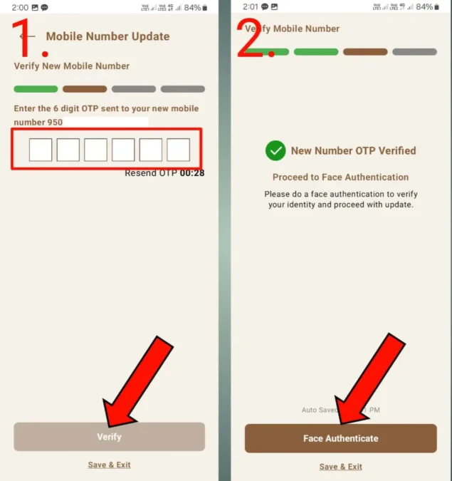 Aadhaar New Mobile Number Change Process