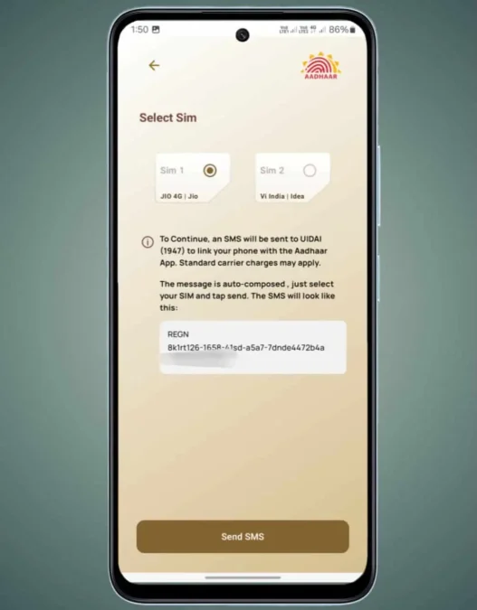 New Aadhaar App Sim Verify Status